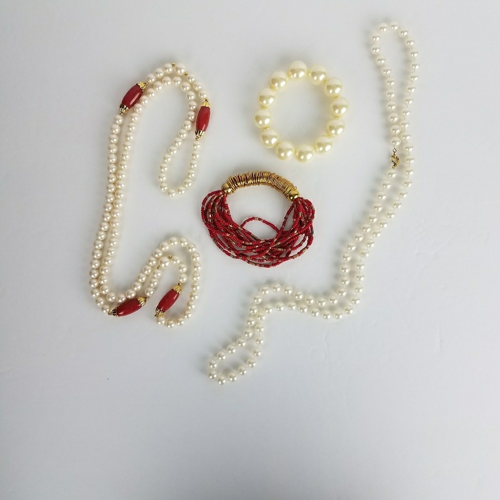 Vintage Beaded Costume Jewelry Bracelets Necklaces